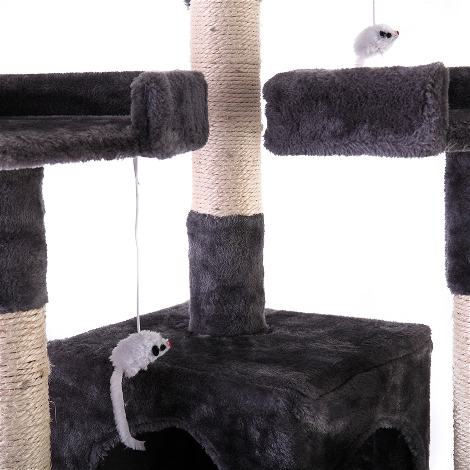 Pefilos Cat Tree Tower for Indoor Cats - Cat Condo for Multiple Cats Cat Tree for Large Cat Tiger Tough Cat Tree Tower Interactive Playground, Gray Pefilos Cat Tree Tower for Indoor Cats - Cat Condo for Multiple Cats Cat Tree for Large Cat Tiger Tough Cat Tree Tower Interactive Playground, Gray