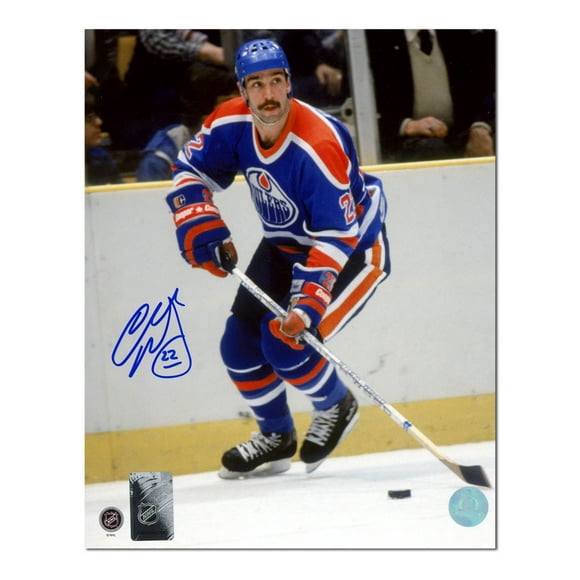 Charlie Huddy Edmonton Oilers Dédicacé Hockey 8x10 Photo