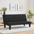 thumbnail image 5 of Modern Faux Suede Convertible Futon Sofa Bed,Upholstered Futon Couch with 3 Adjustable Backrest Angles,Suitable for Apartment,Living Room,Small Space,Black, 5 of 7
