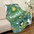 thumbnail image 3 of Personalized Frog Gift for Kids Green Leaf Frog Throw Blanket, Frog Gift for Frog Lover, Soft Cozy Flannel Blankets for Bed Couch Sofa 50x40 Inches, 3 of 6