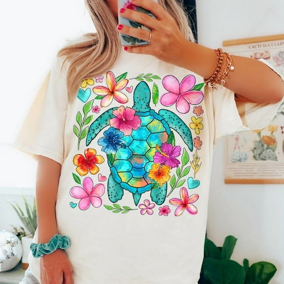 Summer Shirt, Trendy Shirt, Sea Turtle Shirts for Women, Best Gifts for Her, Hello Summer Beach Shirt