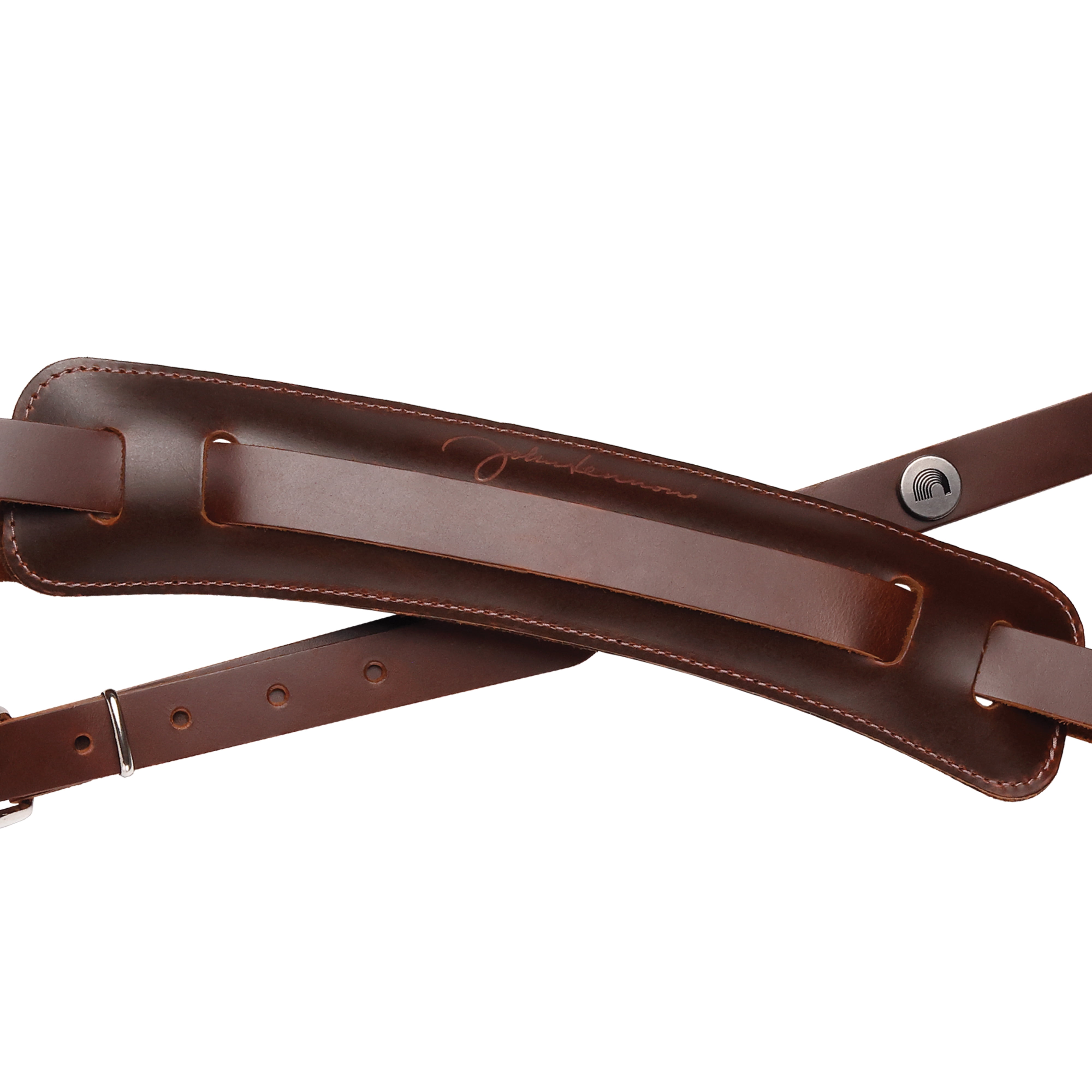 D'Addario John Lennon Leather Guitar Strap Brown