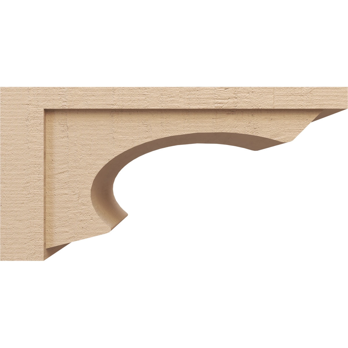 12"W x 24"D x 12"H Wide Emerson Rough Cedar Woodgrain TimberThane Corbel, Primed Tan