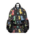 thumbnail image 3 of Space Dinosaur Pattern Cute School Backpack Bag for School with Padded Back and Adjustable Shoulder Straps 15.25"x11.5"x5.25", 3 of 5