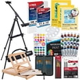 thumbnail image 2 of U.S. Art Supply 70-Piece Artist Watercolor Painting Set with Aluminum Field Easel, Wood Table Easel, 60 Watercolor Paint Colors, 34 Brushes, 2 Stretched Canvases, 6 Canvas Panels, 3 Paper Painting Pad, 2 of 4