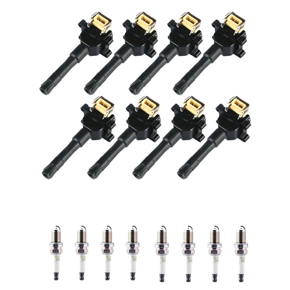 Set of 8 ISA Ignition Coils and 8 NGK Spark Plugs Compatible with 1994-1995 BMW 530i 3.0L V8 2997cc Replacement for UF226