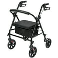 thumbnail image 1 of Déambulateur à Roulettes Pliant avec Siège Grand pour Aînés, Roues de 8 Pouces et Sac de Rangement Pratique, Hauteur de Poignée Ajustable, Supporte jusqu'à 300 Lb, Noir, 1 of 8