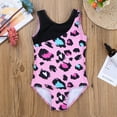 thumbnail image 2 of Jowowha Kids Girls One Piece Gymnastics Leotard Sleeveless Leopard Print Ballet Dance Unitard Pink L, 2 of 5