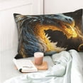 thumbnail image 4 of Salouo Golden White Fire Dragon Pattern Pillow Cases,1PC Pillow Covers with Envelope Closure Decorative Pillow Case for Bed Couch,Pillows Not Included-16"x24", 4 of 6
