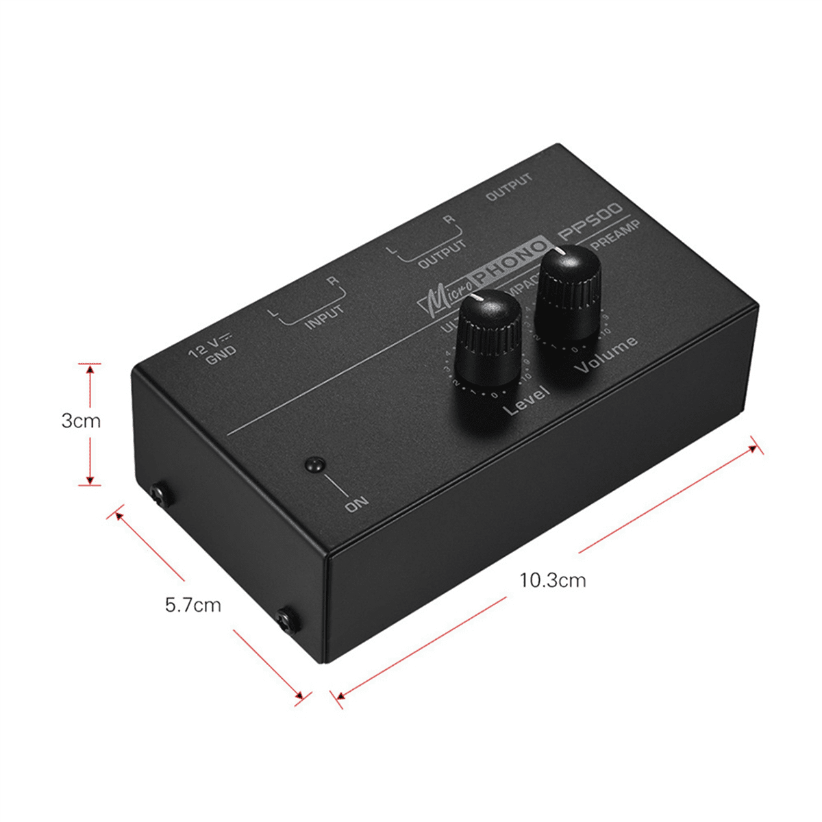 5X Ultra-Compact Phono Preamp PP500 with Treble Balance Volume Adjustment Pre-Amp Turntable Preamplificador US Plug