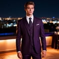 thumbnail image 3 of Cloudstyle Mens 3 Piece Suit Set Blazer Tux Vest Suit Pants Jacket Formal, 3 of 13