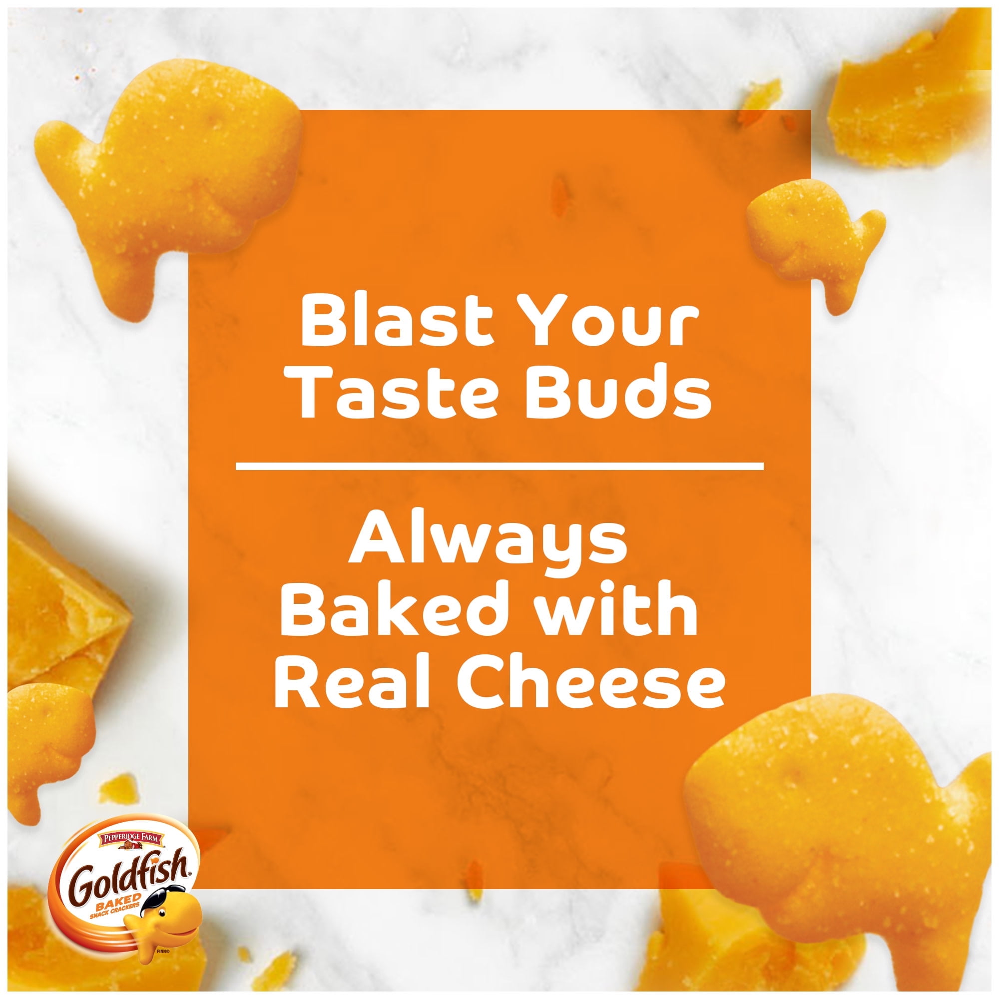 Goldfish Crackers, Cheddar Colors and Flavor Blasted Xtra Cheddar Crackers, 45 Ct Variety Pack