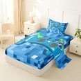 thumbnail image 2 of Erosebridal Miners Games Checkered Twin Sheet Sets,Gamepad Gamer Video Games Bedding For Kids 3-Piece, 2 of 6