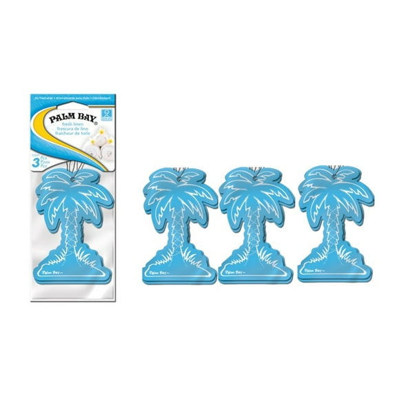 PlastiColor Palm Bay Palm Tree Air Freshener Fresh Linen Scent 3 Pack in Each Package