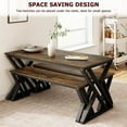 thumbnail image 4 of AOILE 3-Piece 45" Extendable Dining Table Set with Benches, Modern Kitchen Table Set for 4, 4 of 7