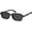 Black + Grey, variant on Retro Rectangular Sunglasses, UV400 Protection, Tortoise Shell Frame, Green Lens