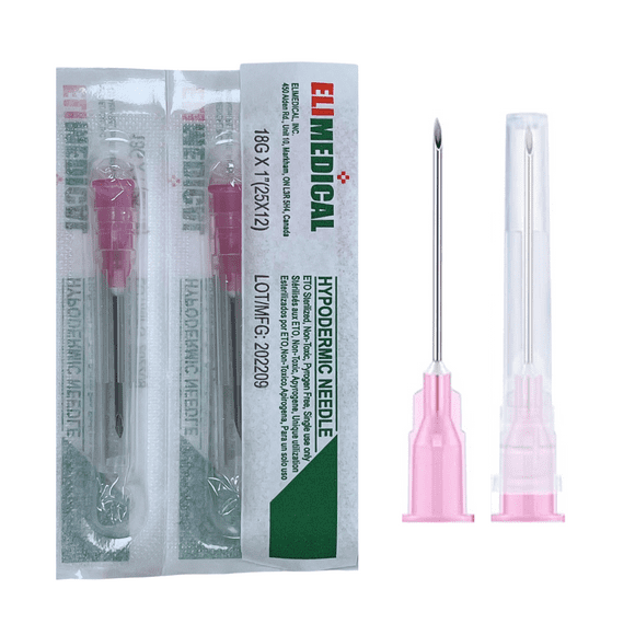 Elimedical Disposable Needle for Animal, Pet and Industrial Dispensing, 18G x 1", 100pcs/box NDL1825