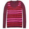 Tommy Hilfiger Women Sequin Stripe Logo Sweater (Medium, Burgundy/red/pink)