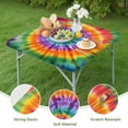 thumbnail image 4 of Colorful Rainbow Tie Dye Spiral Pattern Square Fitted Tablecloth with Elastic Edge,Square Table Cover,Washable Elastic Table Cover for Home Kitchen Party Decor 34"x34", 4 of 6