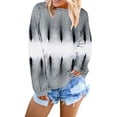 thumbnail image 1 of Femmes Sweat-Shirt à Manches Longues Colorblock Tie Dye Imprimé Pull Tops, 1 of 6
