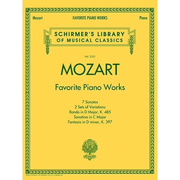 Pre-Owned Mozart: Favorite Piano Works | 12 Classical Piano Sonatas Fantasias and Variations | Intermediate to Advanced Piano Sheet Music Collection | Essential ... (Schirmer's Library of Musical Cla
