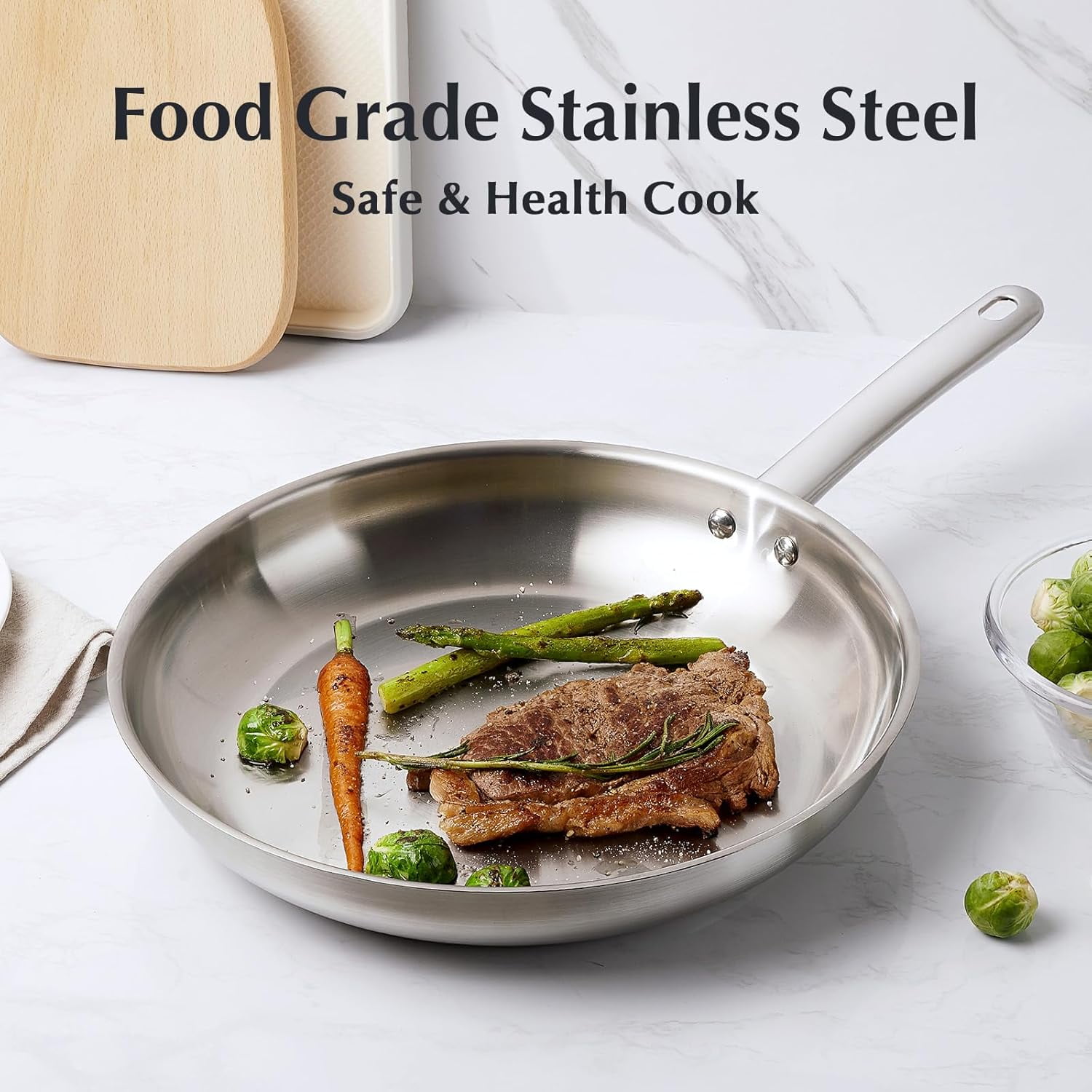 Koch Systeme CS Stainless Steel Cookware Set 10 Piece, 18/10 Stainless Steel Pots and Pans Set for Professional Cooking, Induction Compatible, Dishwasher and Oven Safe