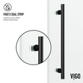 thumbnail image 5 of VIGO Elan 56 to 60 in. W x 74 in. H Sliding Frameless Shower Door in Matte Black with 3/8 in. (10mm) Fluted Glass, 5 of 14