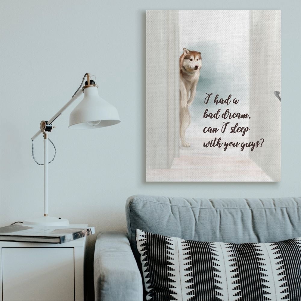 Stupell Industries Dog Nightmare Quote Funny Pet Parents Phrase Canvas Wall Art Design by Ziwei Li, 16" x 20"