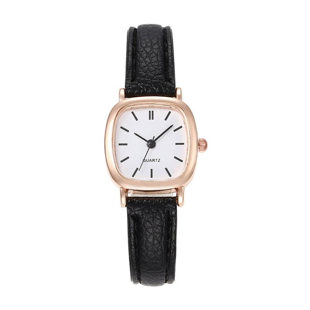 Ruifaya Reloj de moda sencillo con correa de cuero, informal, de cuarzo, resistente al agua♯
