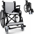 thumbnail image 1 of Silla Ruedas Todo Terreno Plegable Estructura Acero Descansa Brazo Abatible Reposapies Freno Usuario Soporta 150kg, 1 of 8