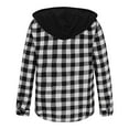 thumbnail image 4 of LNWUY Men's Classic Flannel Shirt Plaid Hoodie Fashion Long Sleeve Patchwork Fall Casual Button Down Shirts with Pockets Black XL, 4 of 6