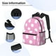 thumbnail image 3 of Easygdp Pink And White Polka Dot Mochila Casual para Portátil, Mochila para Escuela, Viajes, Negocios, 3 of 6
