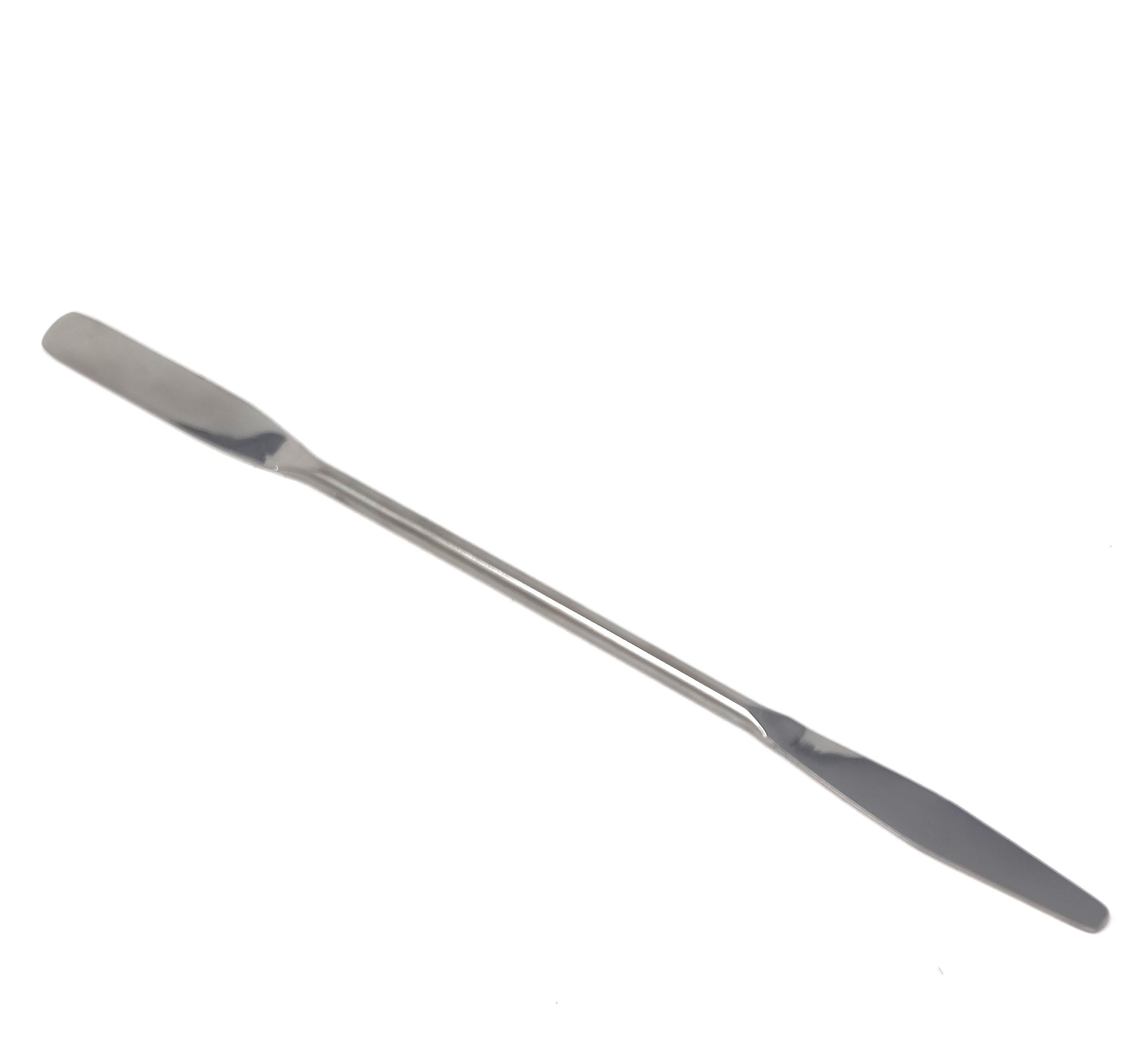 Stainless Steel Double Ended Micro Lab Spatula Sampler, Round & Tapered Arrow End, 7" Length
