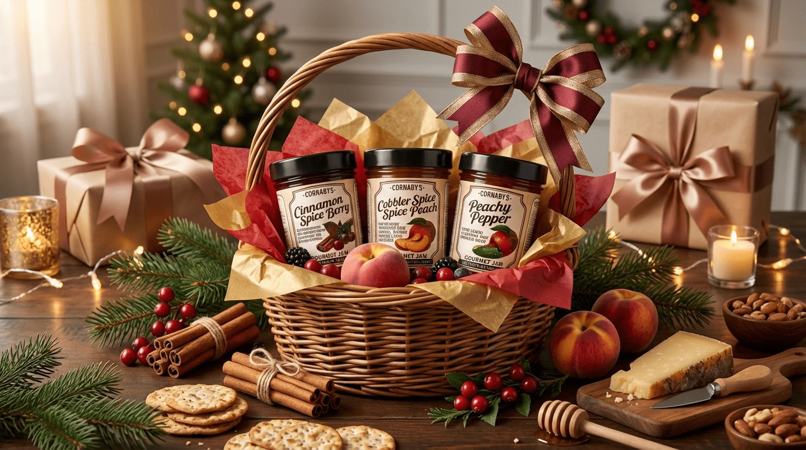 Cornaby’s Gourmet Jam 3 Variety Pack, Berry and Peach Preserves Jelly, Gluten-Free, Non-Gmo, Food Gift Sets, 8.75 Oz Each