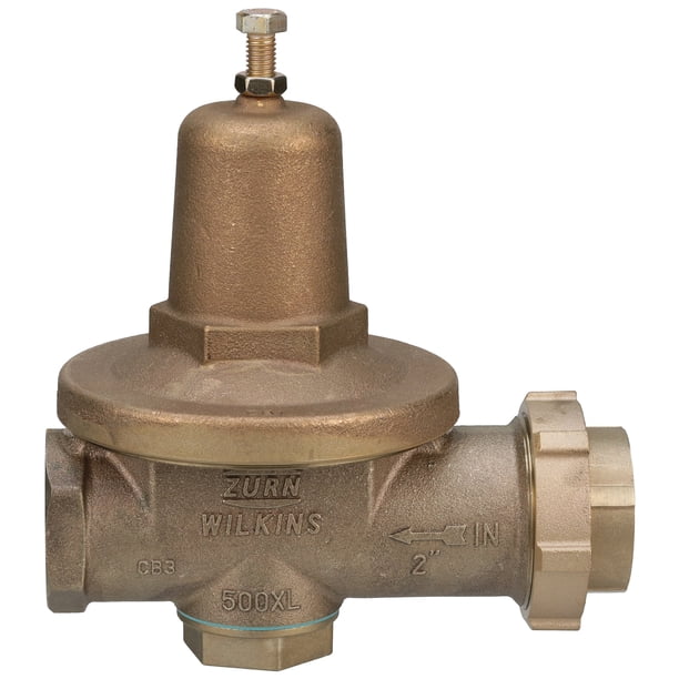 2" 500XL Water Pressure Reducing Valve with a spring range from 75 psi to 125 psi, factory set at 85 psi