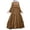 Khaki, variant on Abaya Dress for Elegant Women's Robe Batwing Sleeve Loose Fit Round Neck Long Prayer Dress Abaya Garment