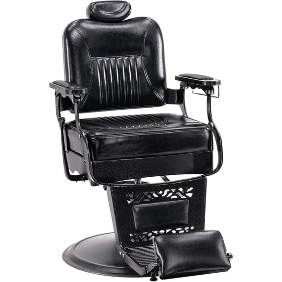 BarberPub Vintage Barber Hydraulic Recline Salon Beauty Spa Chair Styling Black 2925
