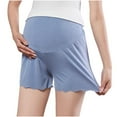 thumbnail image 5 of Maternity Shapewear for Under Dresses Over Belly Pregnancy Underwear Mid-Thigh High Waist Shorts Panties for Baby Shower Blue L, 5 of 6