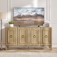 thumbnail image 4 of SwedhausWooden Buffet Sideboard Cabinet with 4 Raised-Panel Doors, Adjustable Shelves, and Circular Metal Handles, Mid-Century Modern Accent Storage Console Table for Kitchen, Dining Room, Living Roo, 4 of 9