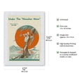 thumbnail image 2 of Under the Hawaiian Moon - Vintage Hawaiian Sheet Music by Crane c.1938 - Japanese Unryu Rice Paper Art Print (Unframed) 12 x 16 in, 2 of 4