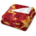 thumbnail image 3 of 3D Funny Realistic Food Pepperoni Cheese Pizza Flannel Fleece Throw Blankets 50"X40" Soft Cozy Fluffy Winter Fall Blanket Cozy Soft Fuzzy Plush Home Decor for Couch Bed Sofa Living Room Bedroom, 3 of 6