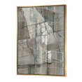 thumbnail image 1 of Silver and Beige Abstract Waterpainting - Contemporary Framed Canvas, 1 of 3