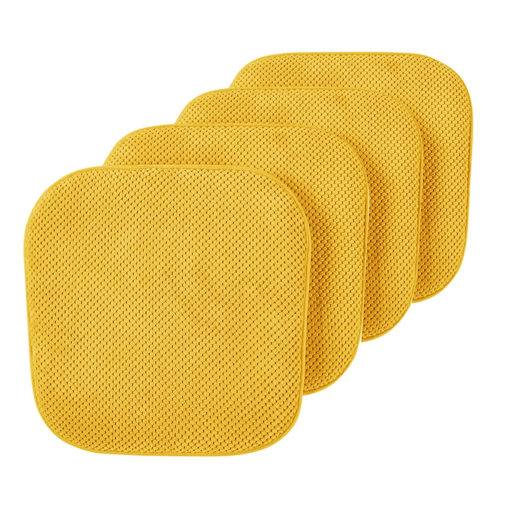 Non Slip Chenille Premium Memory Foam Chair Cushions -4 Pack - Walmart.com
