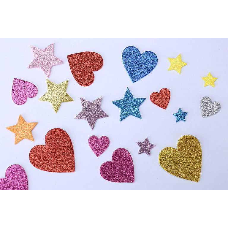 Incraftables Glitter Foam Stickers for Kids Self Adhesive 100pcs (Flower,  Heart, Star and Butterfly) 