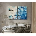 thumbnail image 2 of PixonSign Canvas Print Wall Art Set Abstract Blue Brushstroke Scene Geometric Shapes Illustrations Modern Art Contemporary Colorful Multicolor Ultra for Living Room, Bedroom, Office - 24"x36"x2, 2 of 5