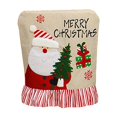 thumbnail image 2 of Funda navideña para silla con diseño de Papá Noel y muñeco de nieve | Terciopelo blanco | Decoración navideña para comedor | Protección antiderrames para muebles | Tela lavable, 2 of 5