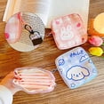 thumbnail image 3 of Caja organizadora de toallas sanitarias portátil de 2 piezas con diseño de animales de dibujos animados (rosa + azul), organizador de toallas sanitarias para mujeres, bolsa sanitaria para adolescentes, 3 of 5
