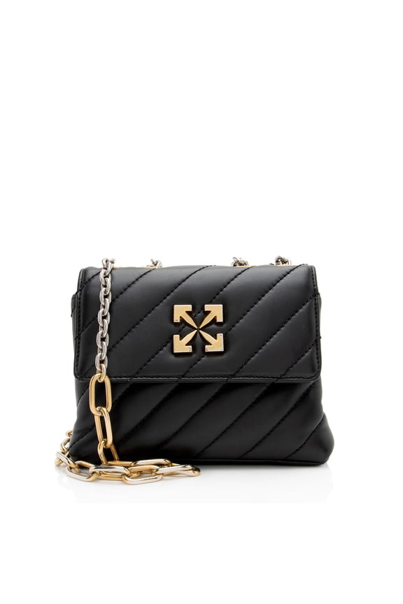 Pre-Owned Off-White Quilted Leather Jackhammer 19 Chain Shoulder Bag