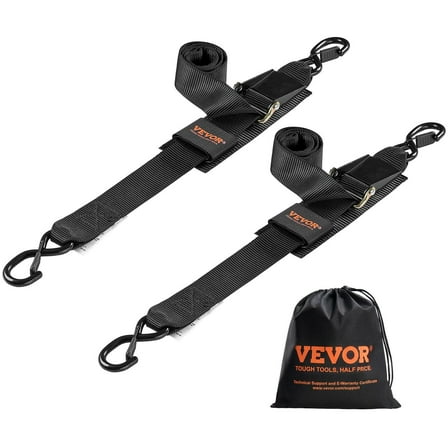 2 Pack Retractable Ratchet Tie Down Straps 2 in x 4 ft with S-Hooks & Quick Release Buckles, 1500 lbs Break Strength, Adjustable & Weather-Resistant Straps for Boat & Trailer