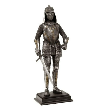 Medieval Knight Statue Bronze Finishing Cold Cast Resin Statue 12 3/4